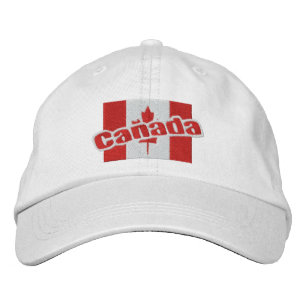 Canada Patriotic Flag And Text Embroidered Hat