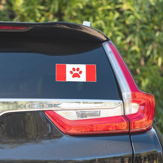 Canada Paw Flag - Funny Canadian Flag  (Car Side)