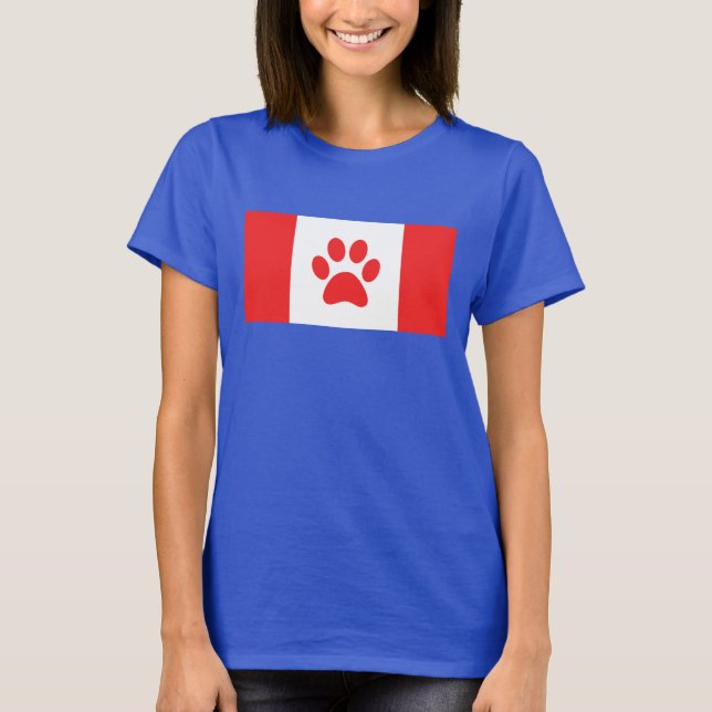 Canada Paw Flag - Funny Canadian Flag  T-Shirt (Front)