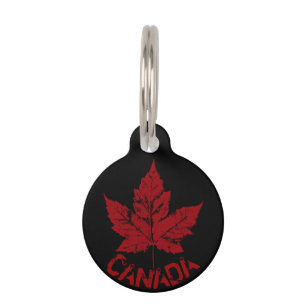 Canada Pet Tag Personalised Canada Maple Leaf Tag