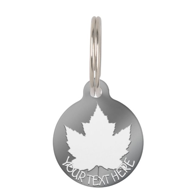 Canada Pet Tag Personalised Canada Maple Leaf Tag (Front)