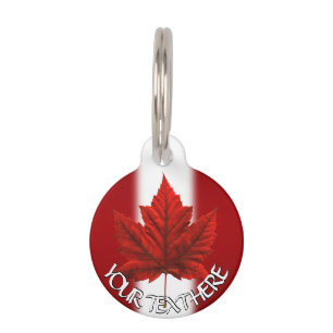 Canada Pet Tag Personalised Canada Maple Leaf Tag