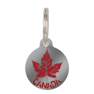 Canada Pet Tag Personalised Canada Maple Leaf Tag