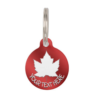 Canada Pet Tag Personalized Canada Maple Leaf Tag