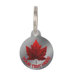 Canada Pet Tag Personalized Canada Maple Leaf Tag