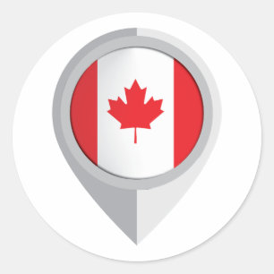 Canada Pin Location Flag Classic Round Sticker
