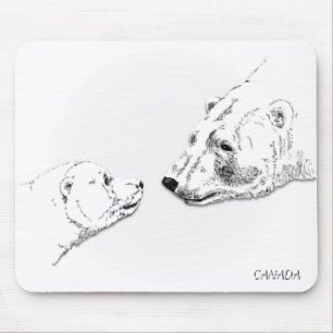 Canada Polar Bear Mousepad Wildlife Art Mousepad