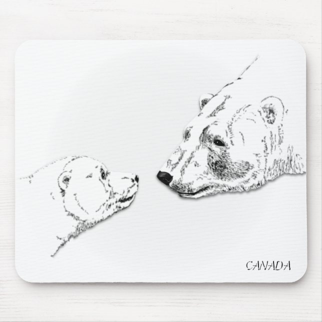 Canada Polar Bear Mousepad Wildlife Art Mousepad (Front)