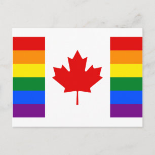 Canada Pride Rainbow Flag Postcard