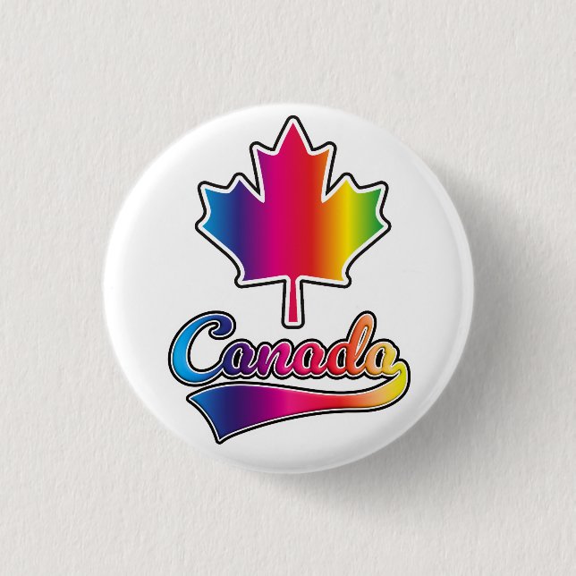 Canada Pride rainbow logo 3 Cm Round Badge (Front)