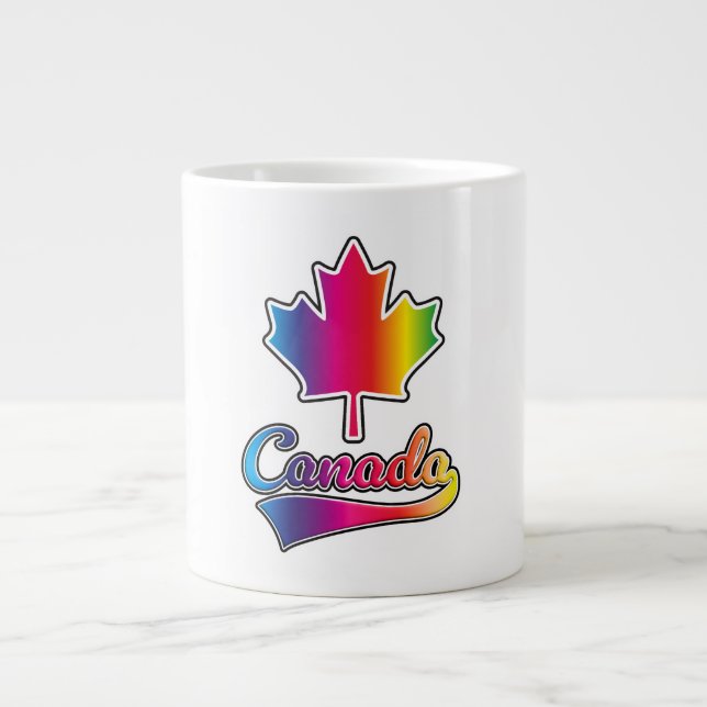 Canada Pride rainbow logo Large Coffee Mug (Front)
