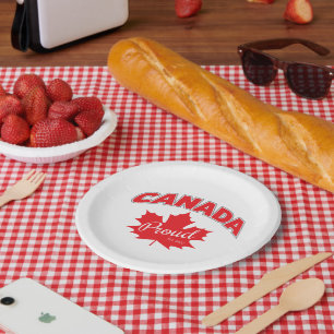 "Canada Proud Est. 1867" With Maple Leaf Graphic Paper Plate