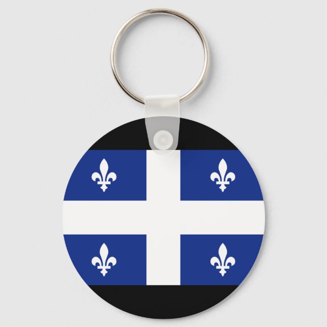 Canada Quebec Flag Key Ring (Front)