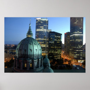 Canada, Quebec, Montreal. Downtown Montreal, Poster
