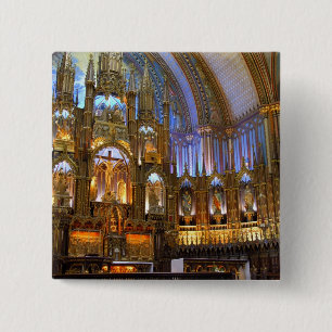 Canada, Quebec, Montreal. Interior of Notre 15 Cm Square Badge