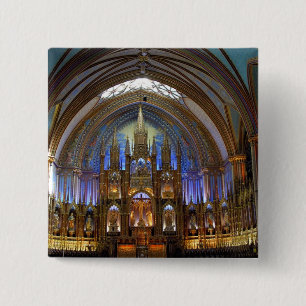 Canada, Quebec, Montreal. Interior of Notre 2 15 Cm Square Badge