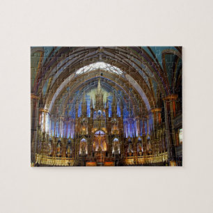 Canada,  Quebec,  Montreal. Interior of Notre 2 Jigsaw Puzzle