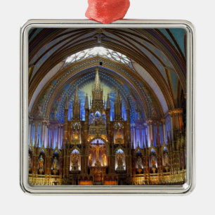 Canada,  Quebec,  Montreal. Interior of Notre 2 Metal Tree Decoration