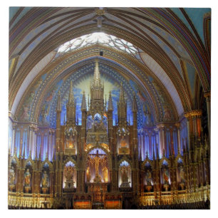 Canada,  Quebec,  Montreal. Interior of Notre 2 Tile