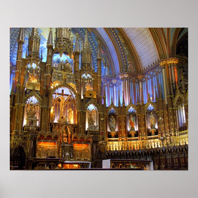 Canada,  Quebec,  Montreal. Interior of Notre Poster (Front)
