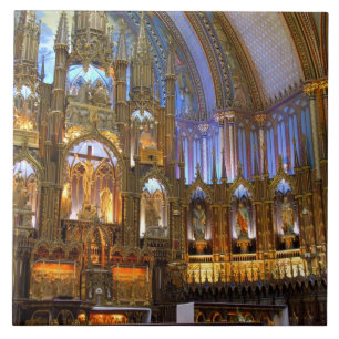 Canada, Quebec, Montreal. Interior of Notre Tile
