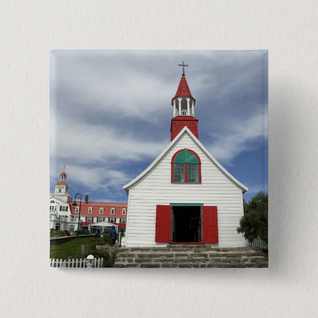 Canada,  Quebec,  Tadoussac. Petite Chapelle, 15 Cm Square Badge (Front)
