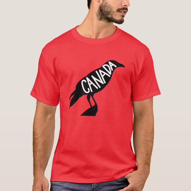 Canada Raven Crow Bird Environment and Nature vint T-Shirt (Front)