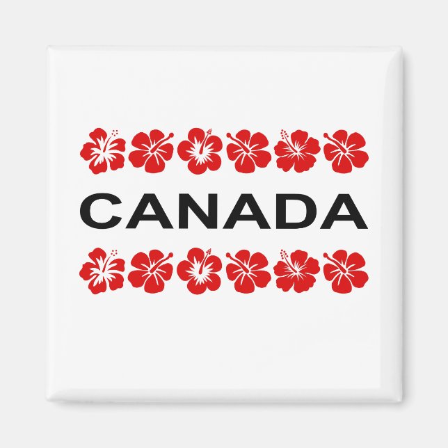 Canada Red Flower Aloha Bands Light-Colour Magnet (Front)