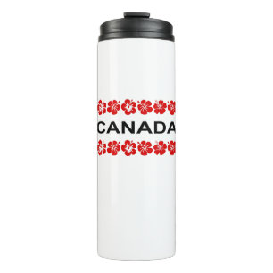Canada Red Flower Aloha Bands Light-Colour Thermal Tumbler