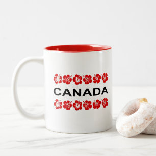 Canada Red Flower Aloha Bands Light-Colour Two-Tone Coffee Mug
