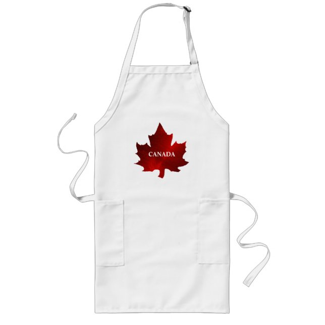 Canada Red Maple Leaf  Long Apron (Front)