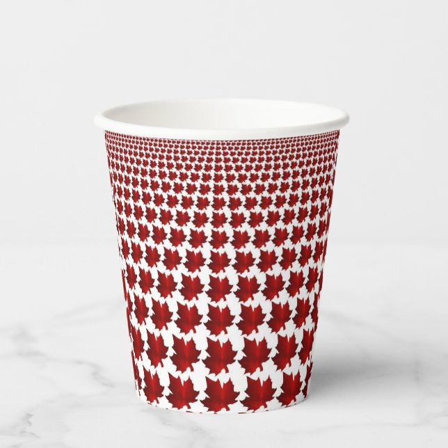 CANADA Red Maple Leaf Paper Cups  (Front)