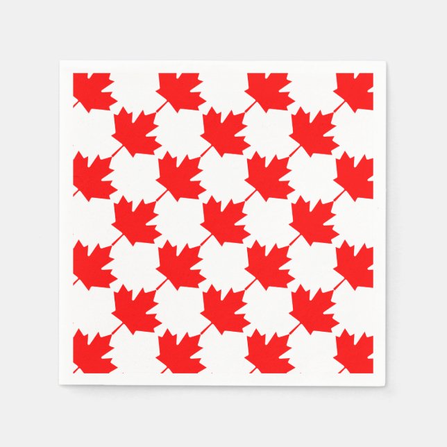 Canada Red Maple Leaf Pattern Napkin (Front)