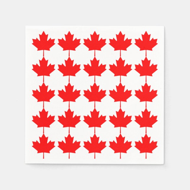 Canada Red Maple Leaf Pattern Napkin (Front)