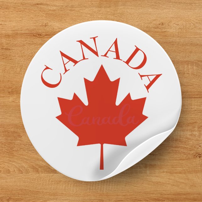 Canada Red & White Canadian Flag Classic Round Sticker (Canada Red & White Canadian Flag Classic Round Sticker
)