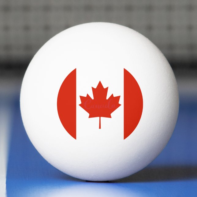 Canada Red & White Canadian Flag Maple Leaf Ping Pong Ball (canada canadian flag ping pong ball)