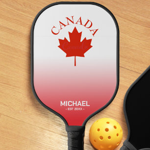 Canada Red & White Canadian Flag Ombre Gradient Pickleball Paddle