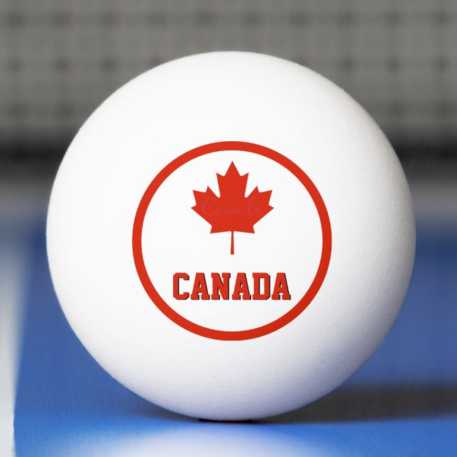 Canada Red & White Canadian Flag Ping Pong Ball (Canada Red & White Canadian Flag Maple Leaf Ping Pong Ball)