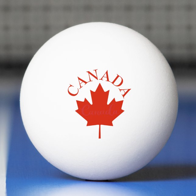 Canada Red & White Canadian Flag Ping Pong Ball (Canada Red & White Canadian Flag Maple Leaf Ping Pong Ball)