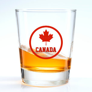 Canada Red & White Canadian Flag Shot Glass