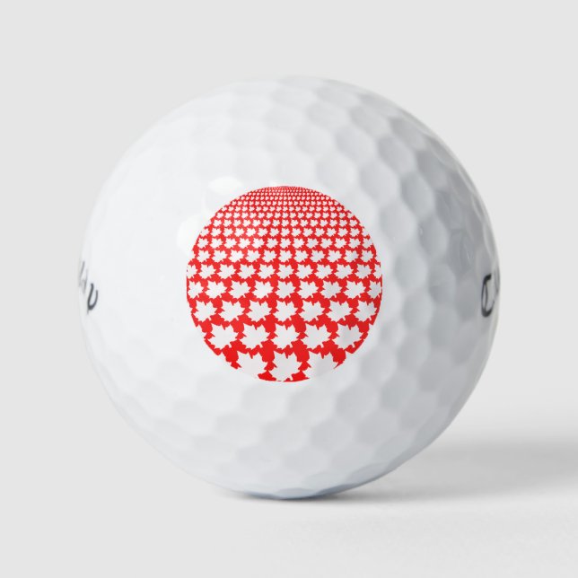 CANADA Red & White Maple Leafs Golf Balls  (Front)