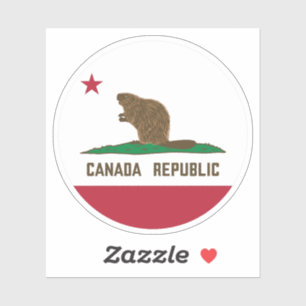 Canada Republic California Flag Beaver