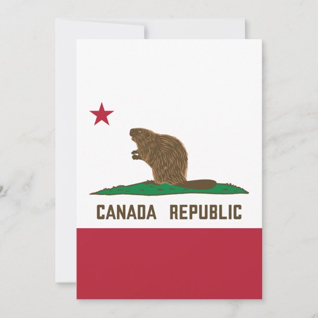 Canada Republic California Flag Beaver Invitation (Front)