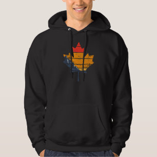 Canada Retro Distressed Maple Leaf Design Hoodie