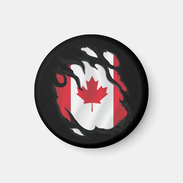 Canada Ripped Flag Magnet (Front)