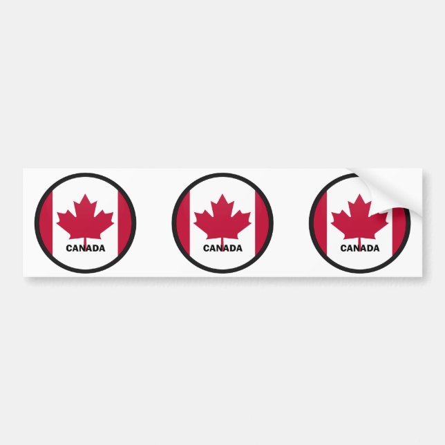 Canada Roundel quality Flag Bumper Sticker (Front)