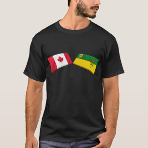 Canada & Saskatchewan Flag Tiles T-Shirt