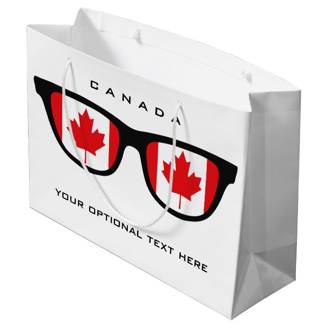 Canada Shades custom text & colour gift bag (Back Angled)