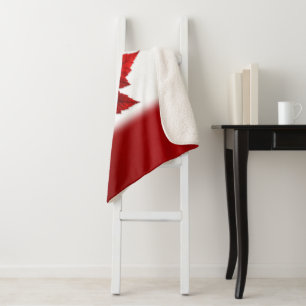 Canada Sherpa Blankets Canada Flag Throw Blankets