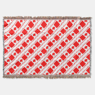 CANADA SHOOTS! CANADA SCORES!-Hockey+Maple Leaf Throw Blanket
